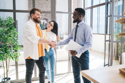 a couple meeting a consultant